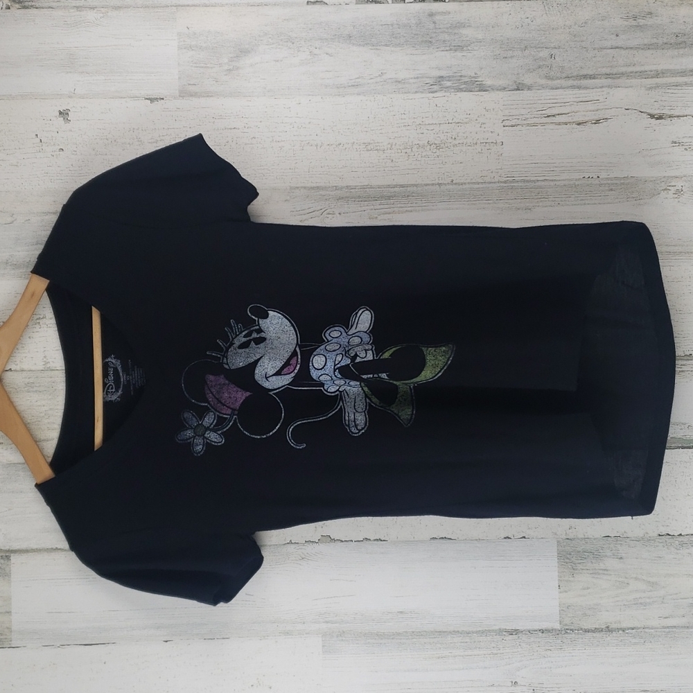Disney black Minnie Mouse vneck tshirt Size XS
